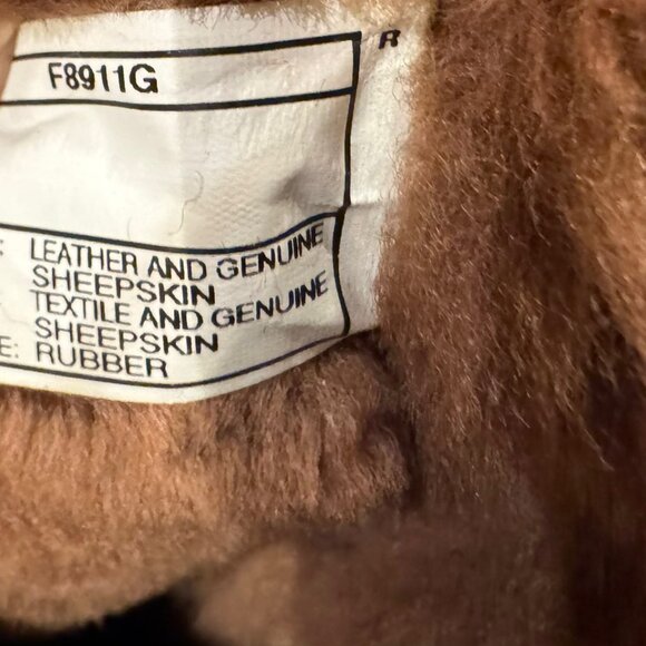 Ugg W Aprelle Chestnut Shearling Wedge Tall Boots, SZ 8.5, EUC - Picture 11 of 12